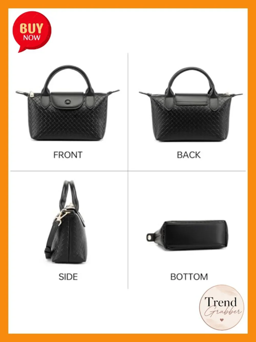 Small Vegan Leather Woven Handbag Crossbody Satchel Top Handle Purse